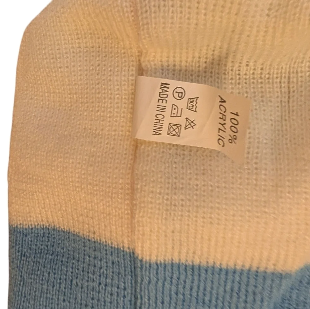 Baby Love Heart Knit Beanie  White and Pink Size 1-3 Baby